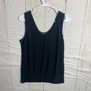 Boston Proper Womens Tank Top Fitted Bottom Black M NWT